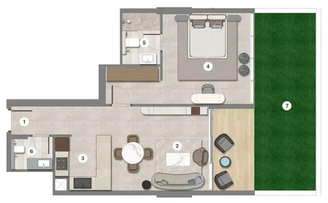 1 Bedroom apartments - Parkgreen Residences floor plan