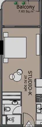Studio apartments - Golden Woods Albab Views floor plan