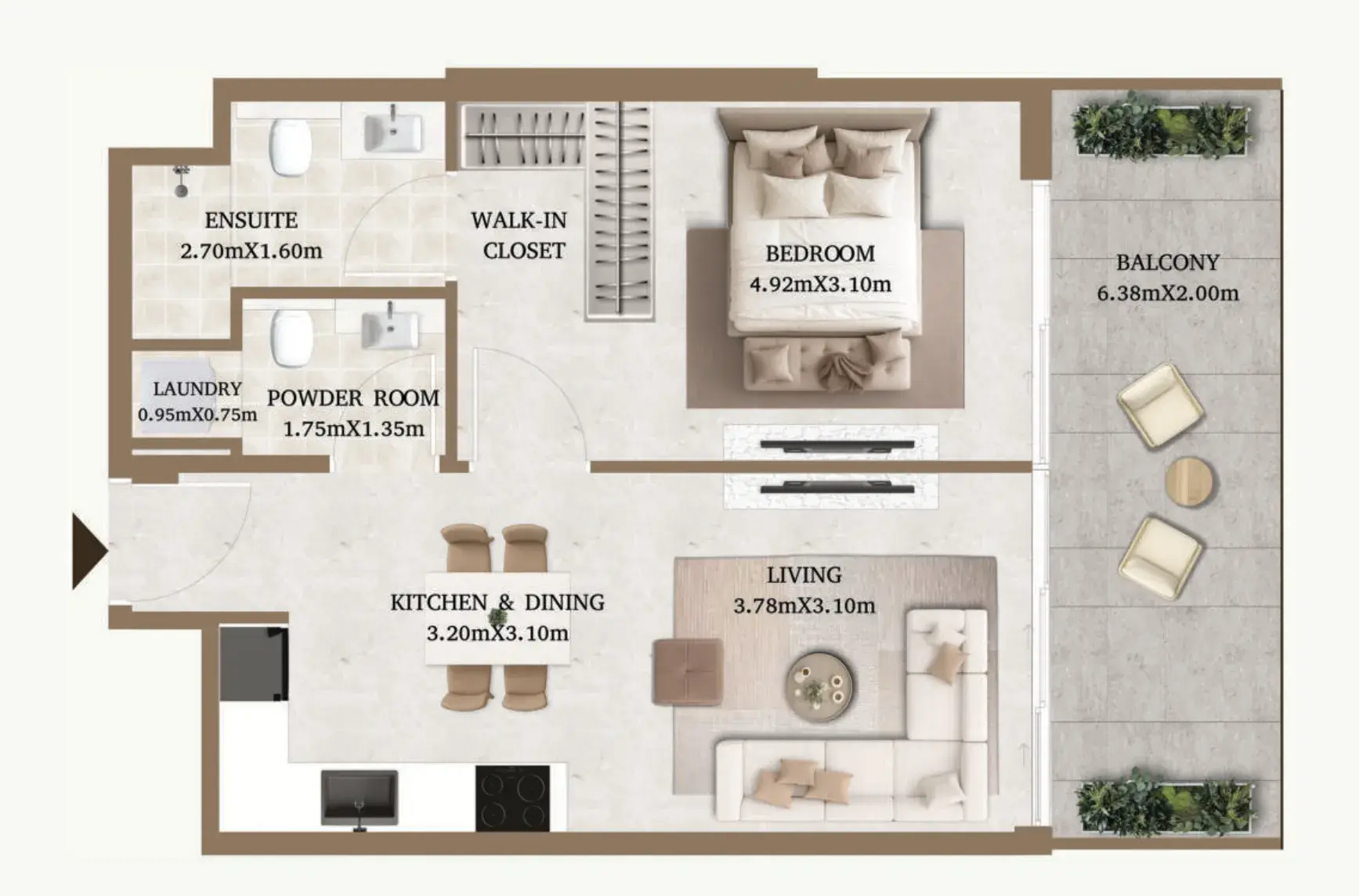 1 Bedroom apartments - Arthouse Private Residences floor plan