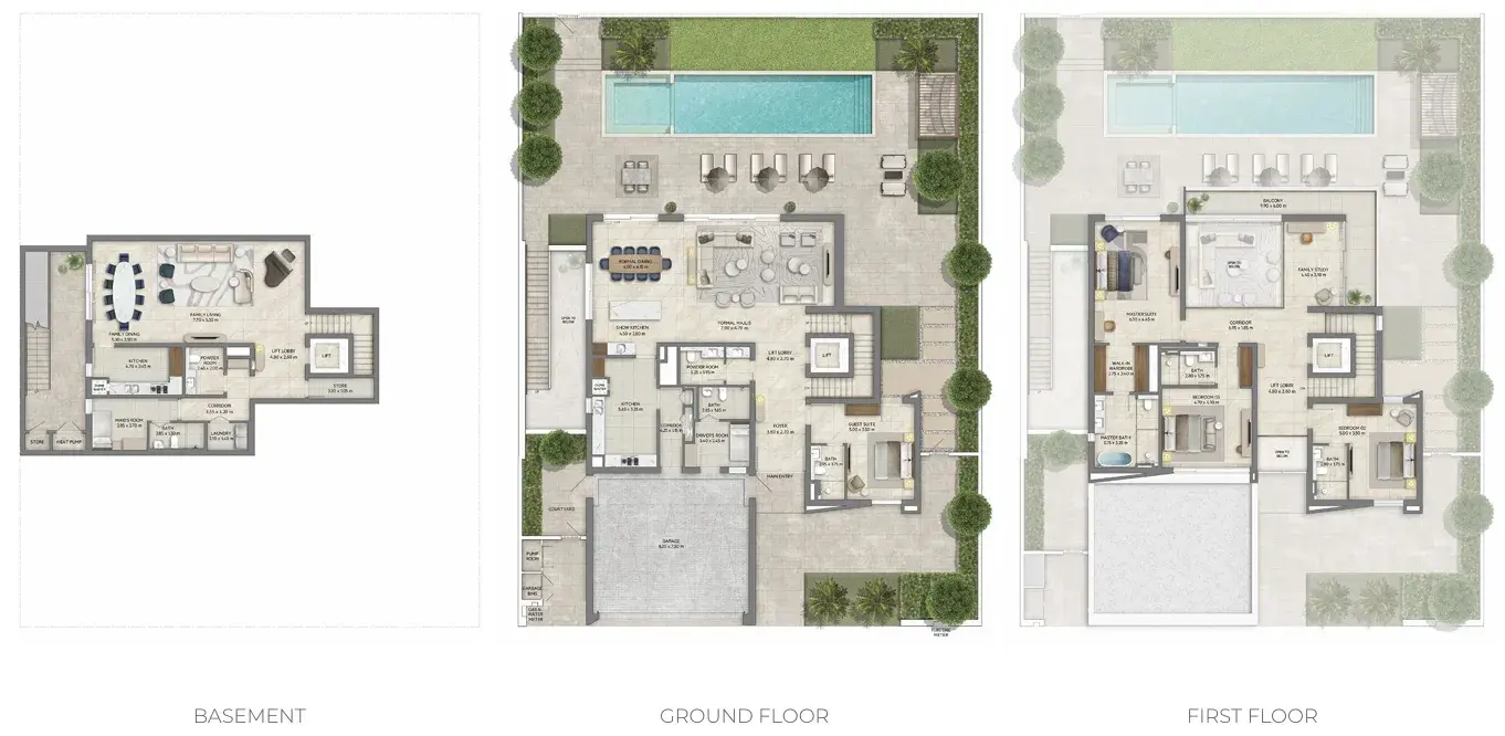 4 Bedrooms villa - Mareva 1 and 2 The Oasis floor plan