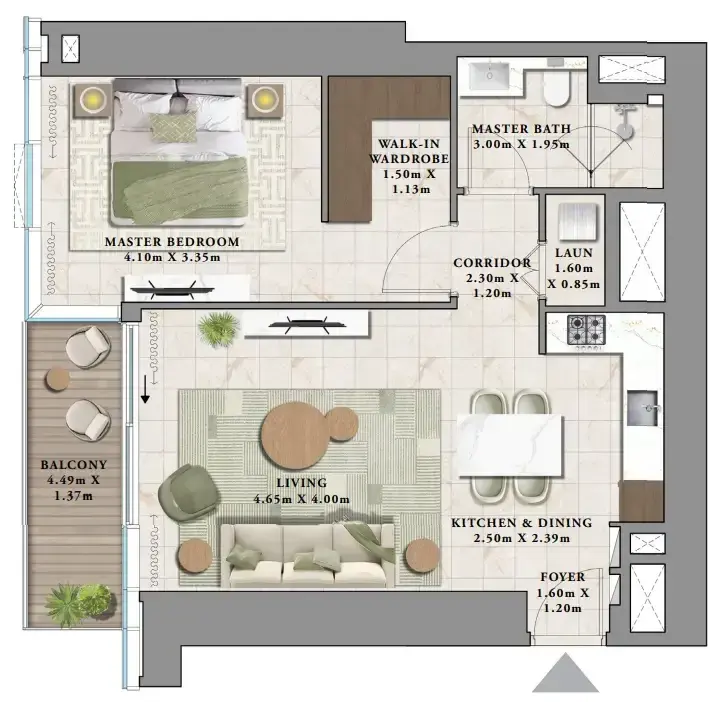 1 Bedroom apartments - Avarra by Palace floor plan