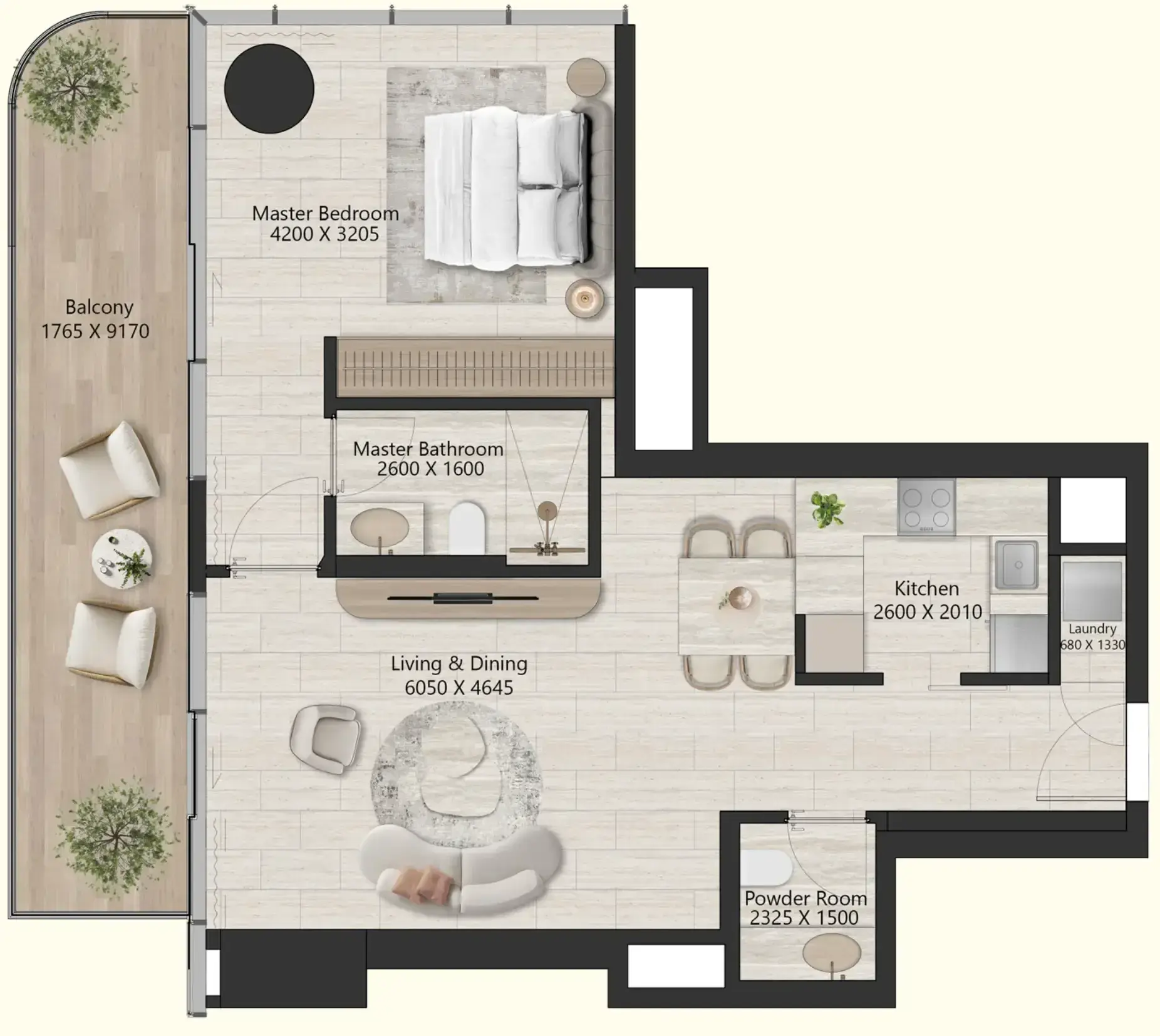 1 Bedroom apartments - Il Vento floor plan
