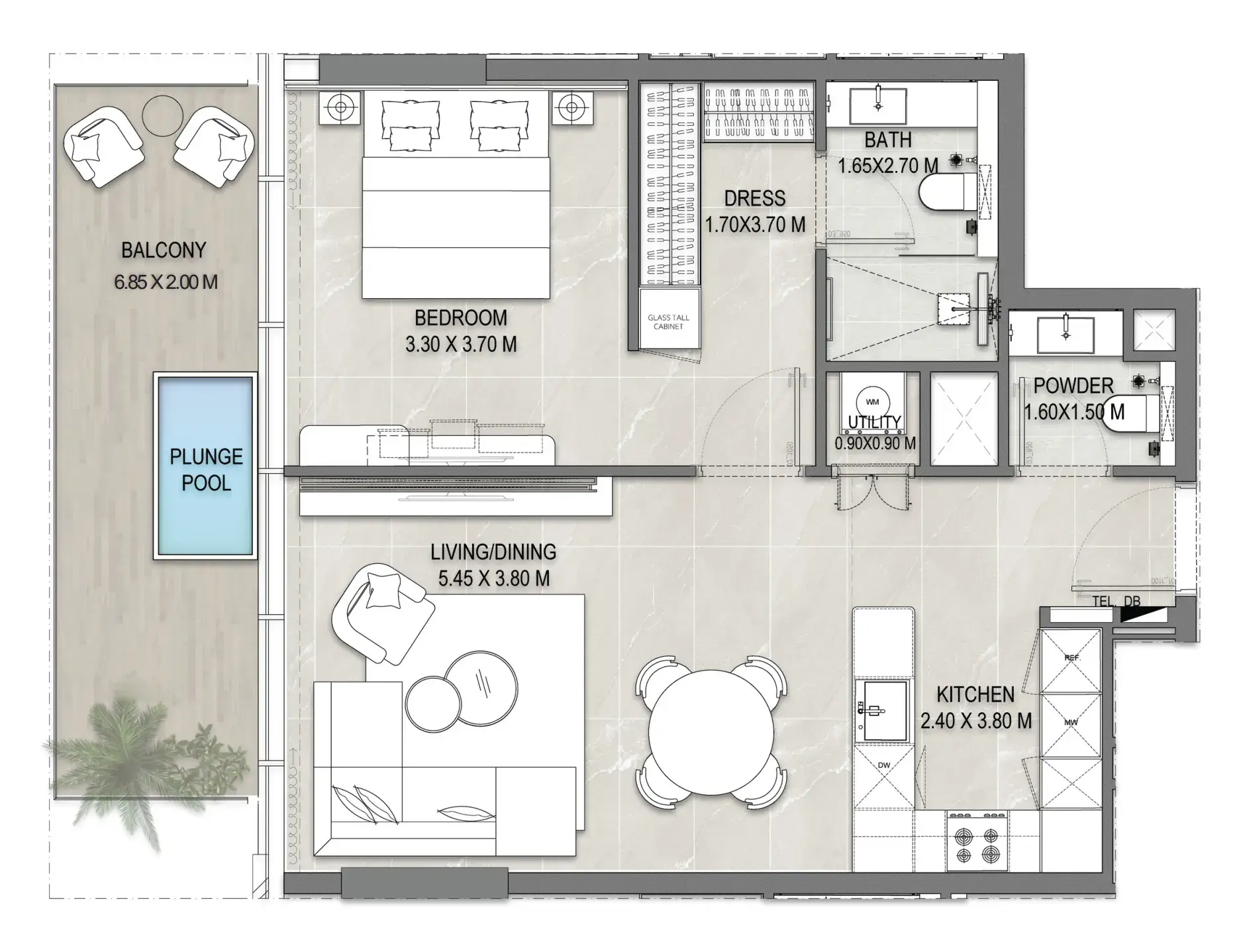 1 Bedroom apartments - Allegro Park floor plan