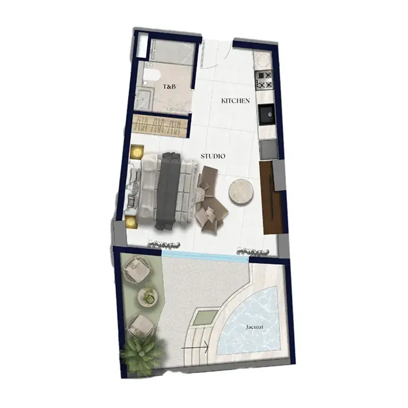Studio apartments - Xenia Residence floor plan
