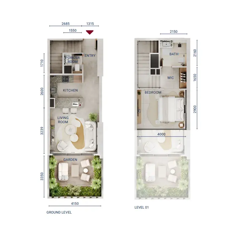 1 Bedroom duplex - Mirdad floor plan