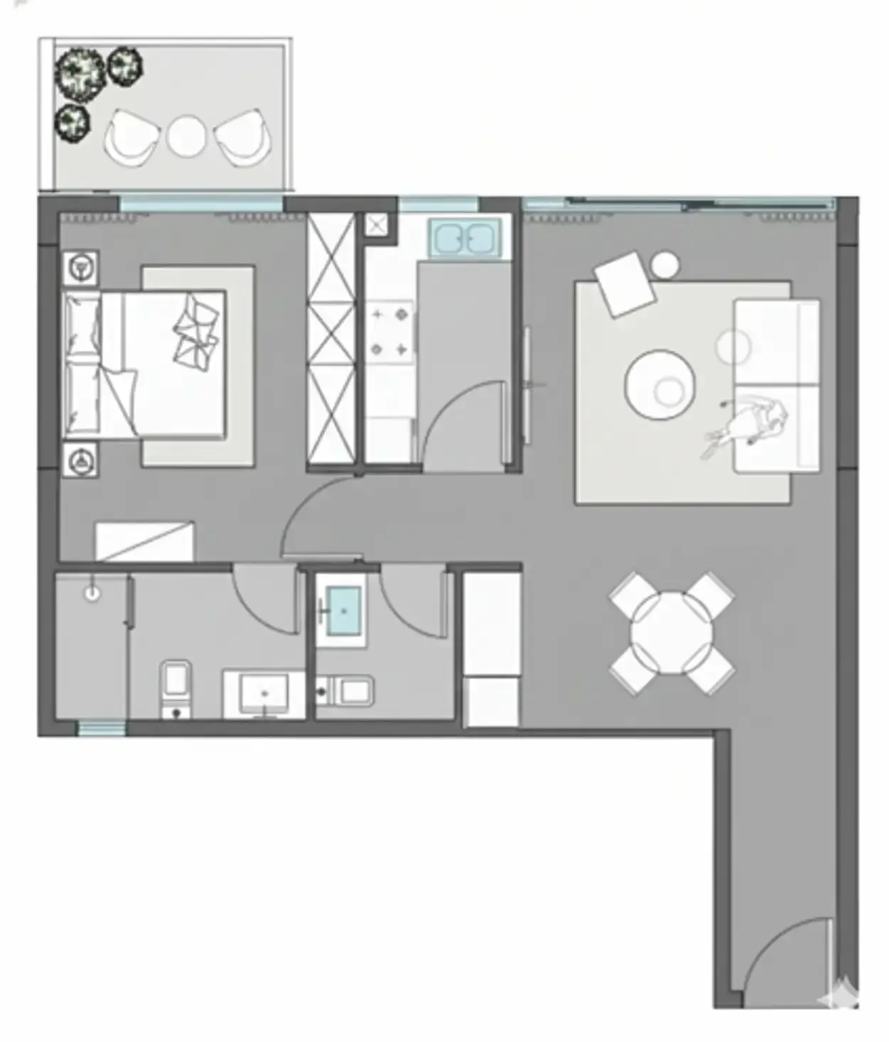 1 Bedroom apartments - Dreamlife Residences floor plan