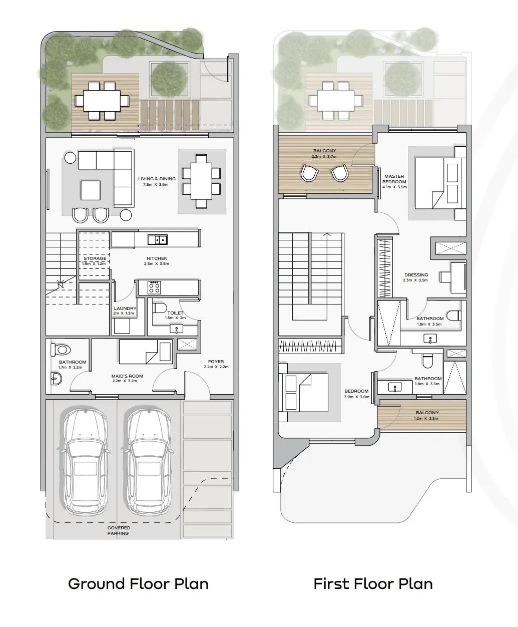 2 Bedrooms townhouse - Khalid Bin Sultan City floor plan