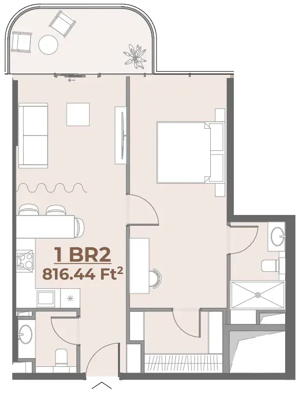1 Bedroom apartments - House of WELL 1 and 2 floor plan