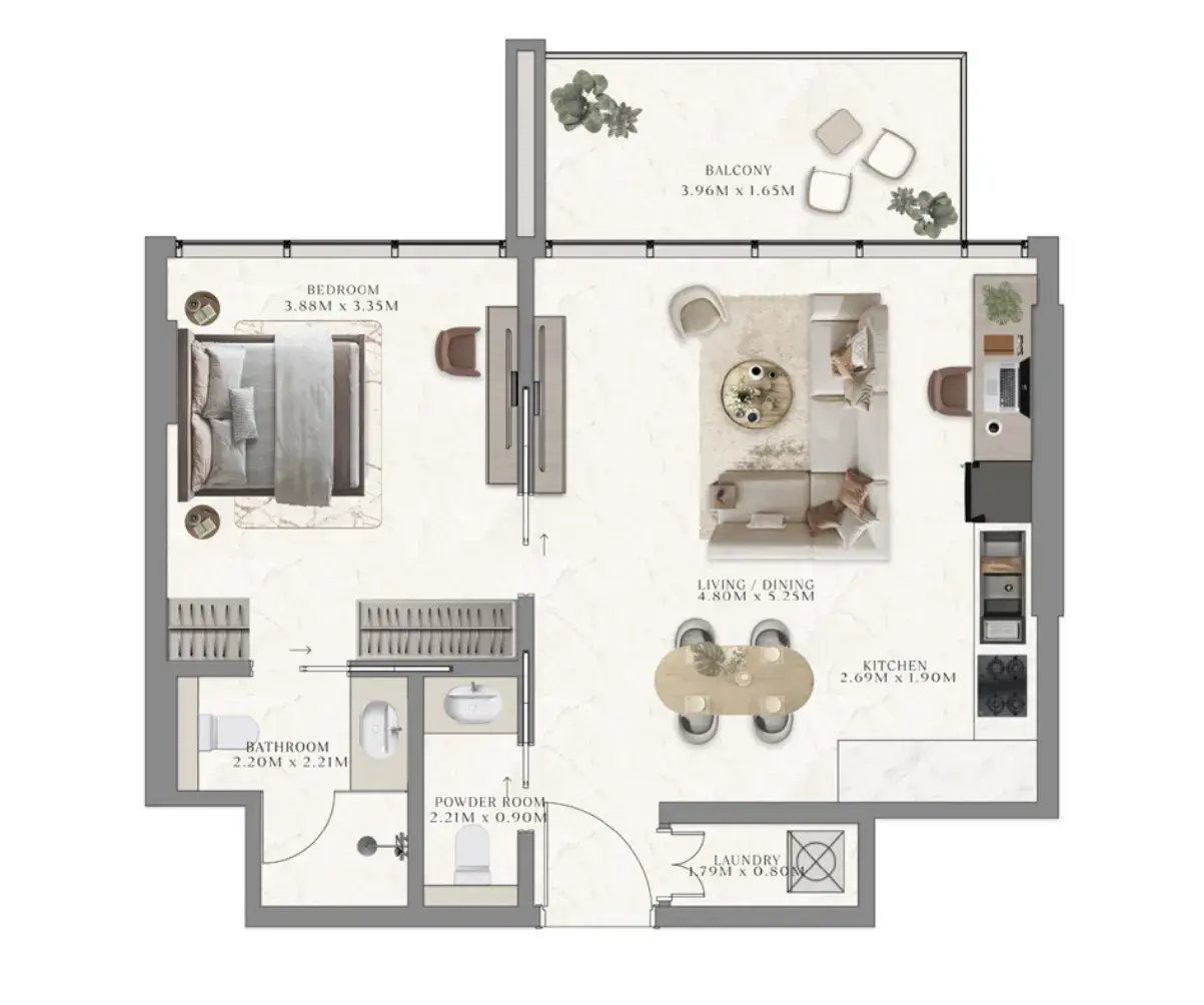 1 Bedroom apartments - The Collection at Taiyo floor plan