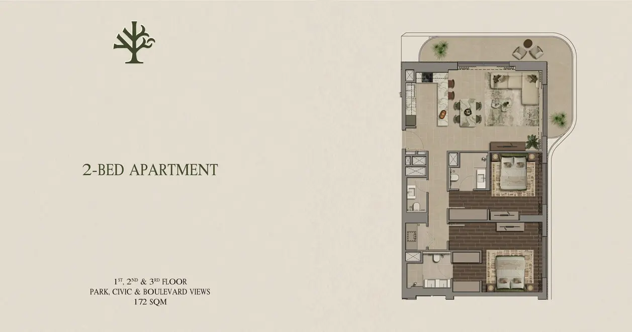 2 Bedroom floor plan