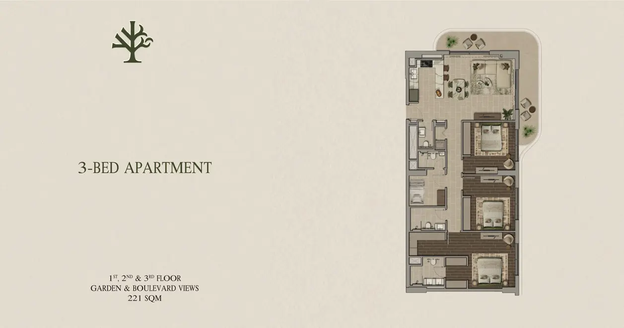 3 Bedroom floor plan