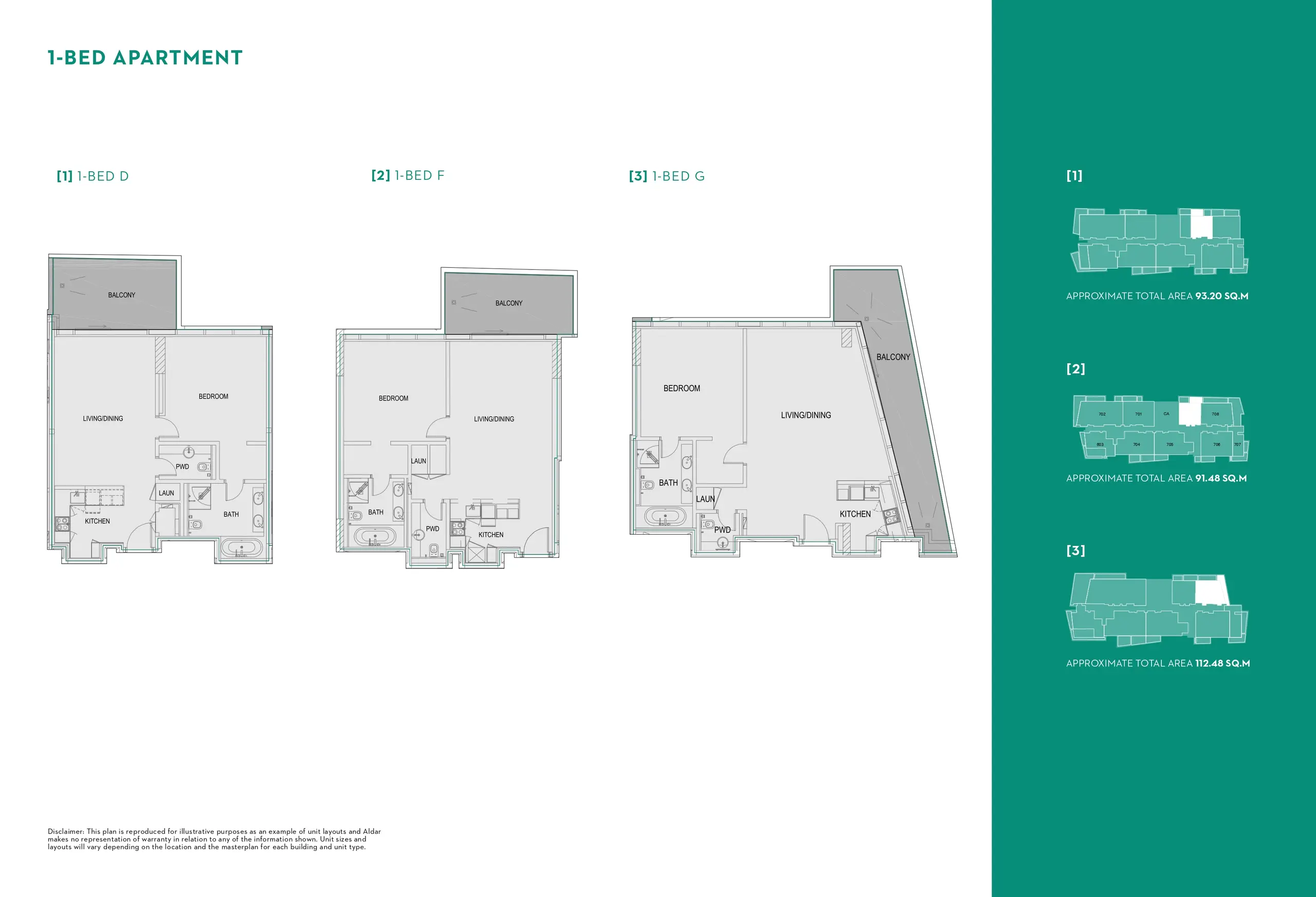 Type D, F, G floor plan