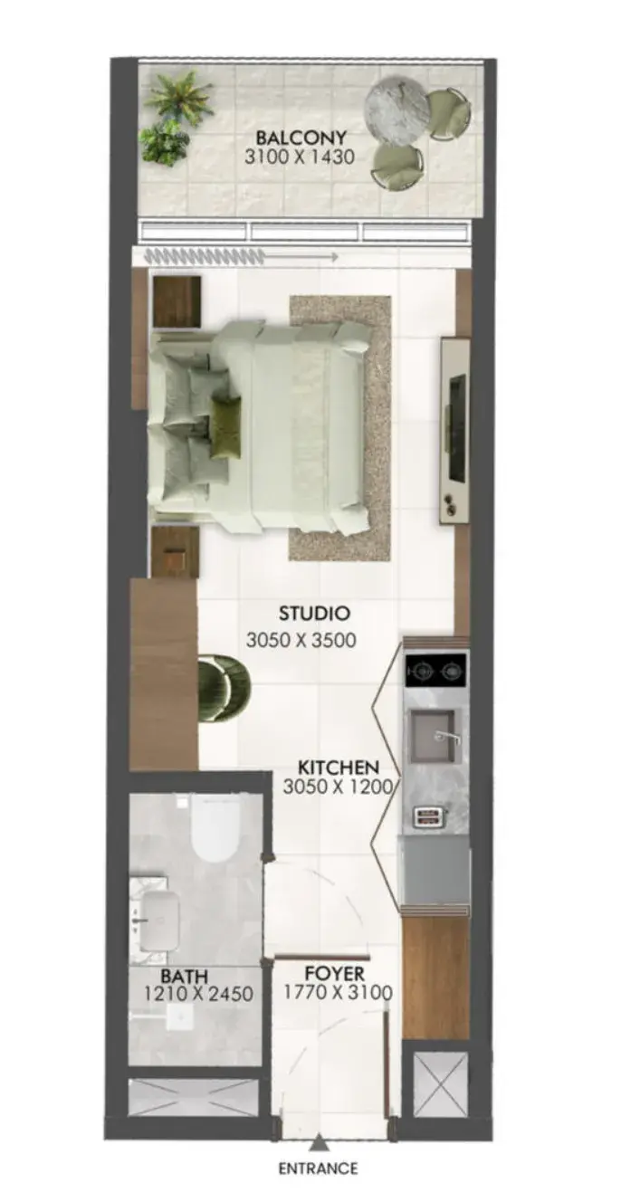 Studio apartments - Enchante floor plan