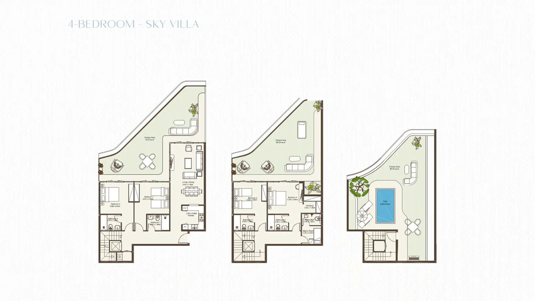 4 Bedrooms Penthouse floor plan