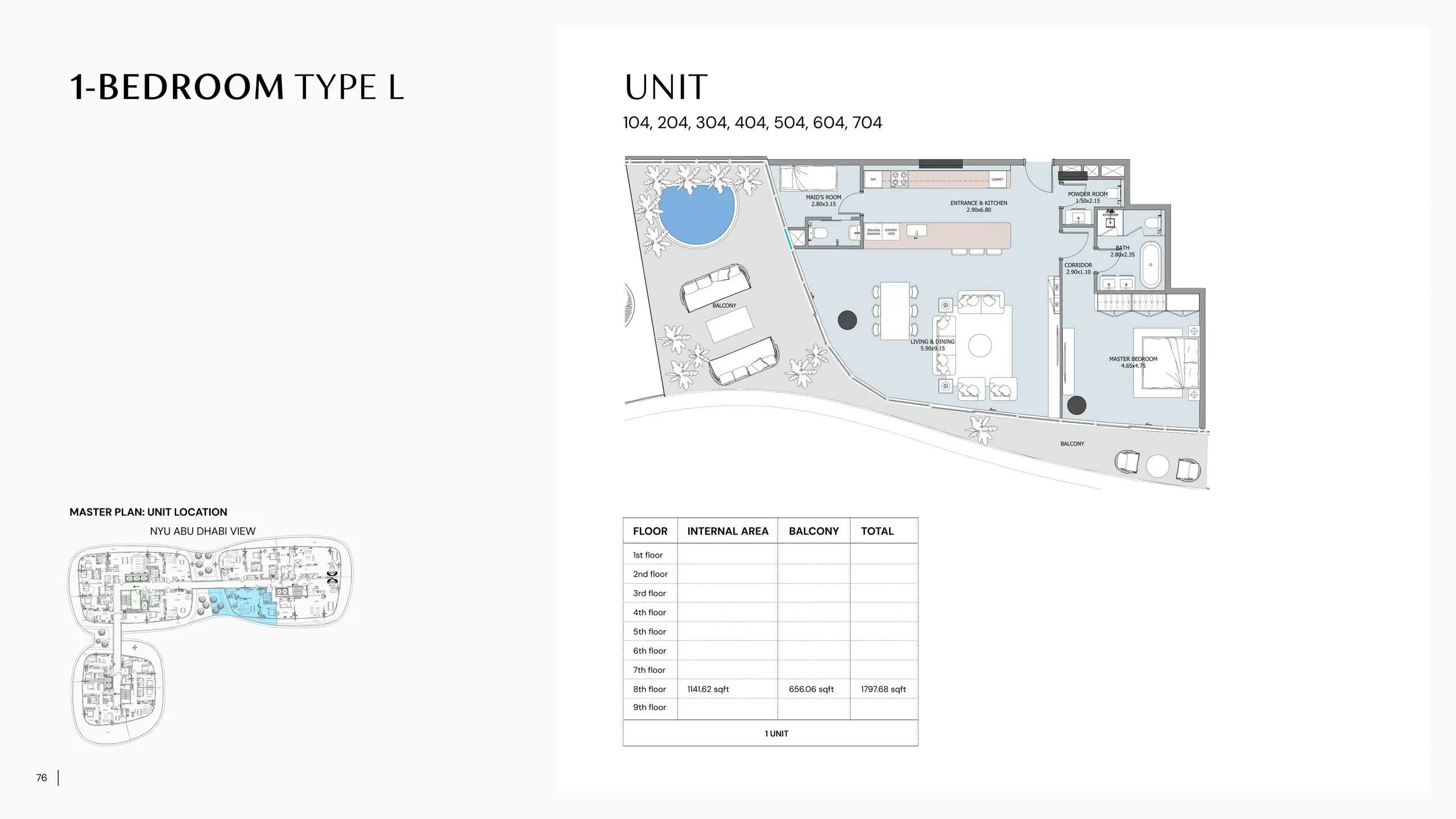 Type L floor plan