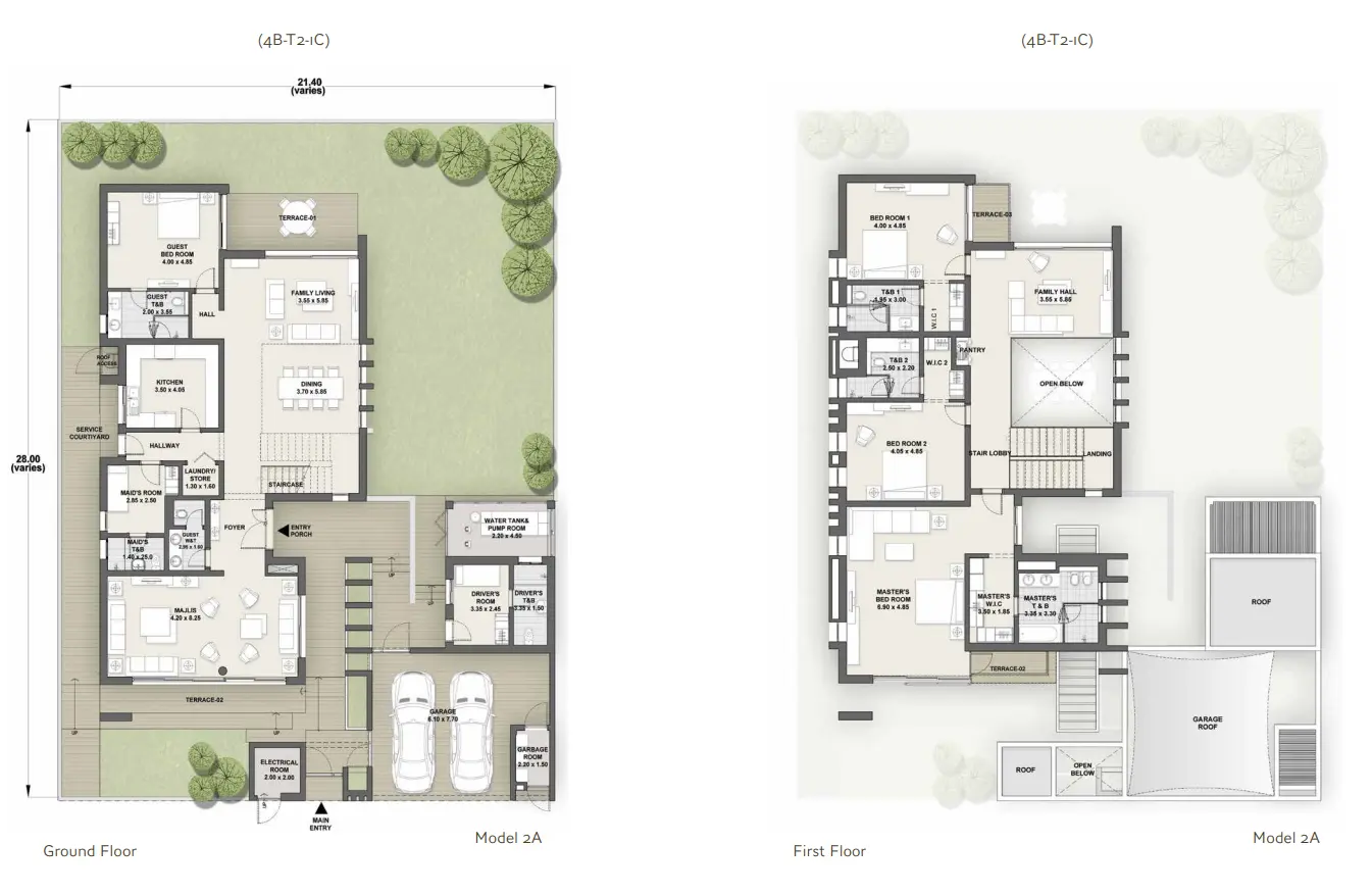 Model 2A |  4B-T2-1C floor plan