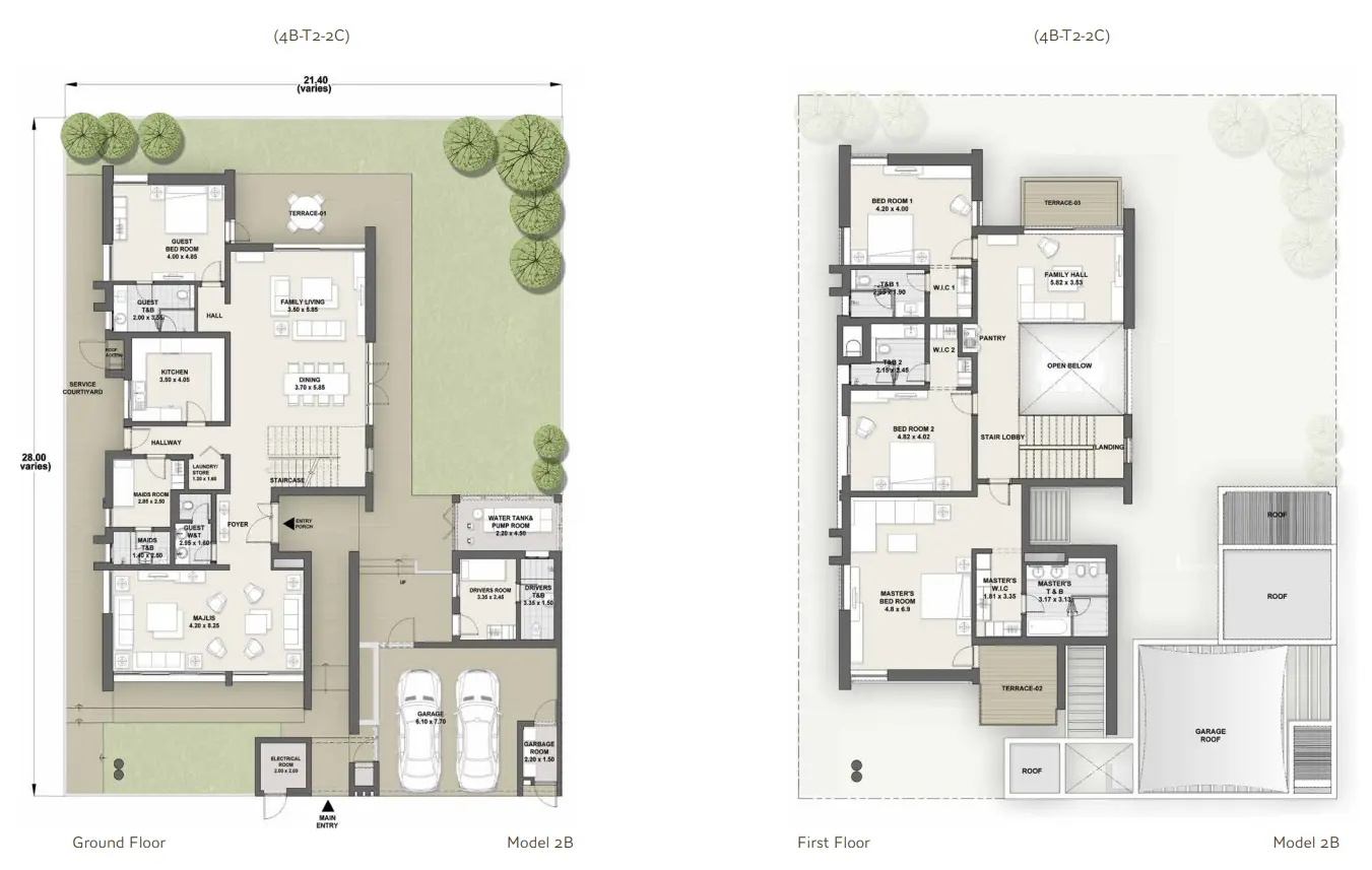 Model 2B |  4B-T2-2C floor plan