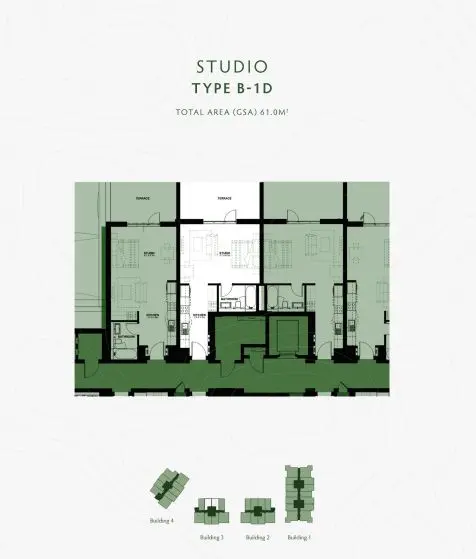 Type B-1D floor plan