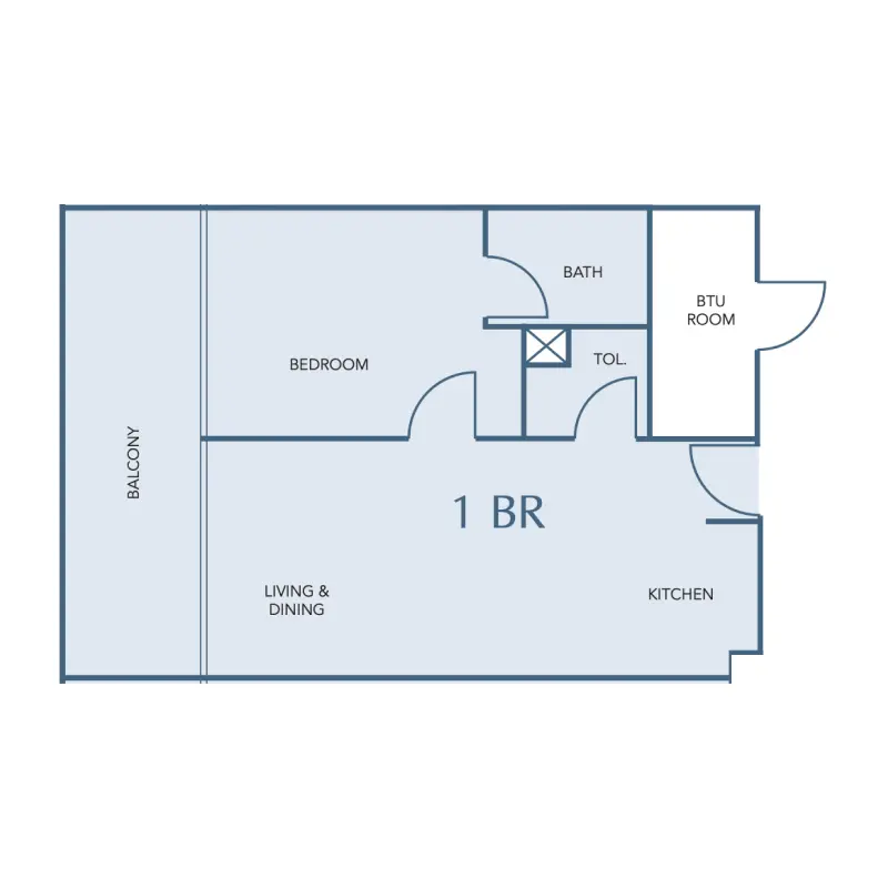 1 bedroom floor plan