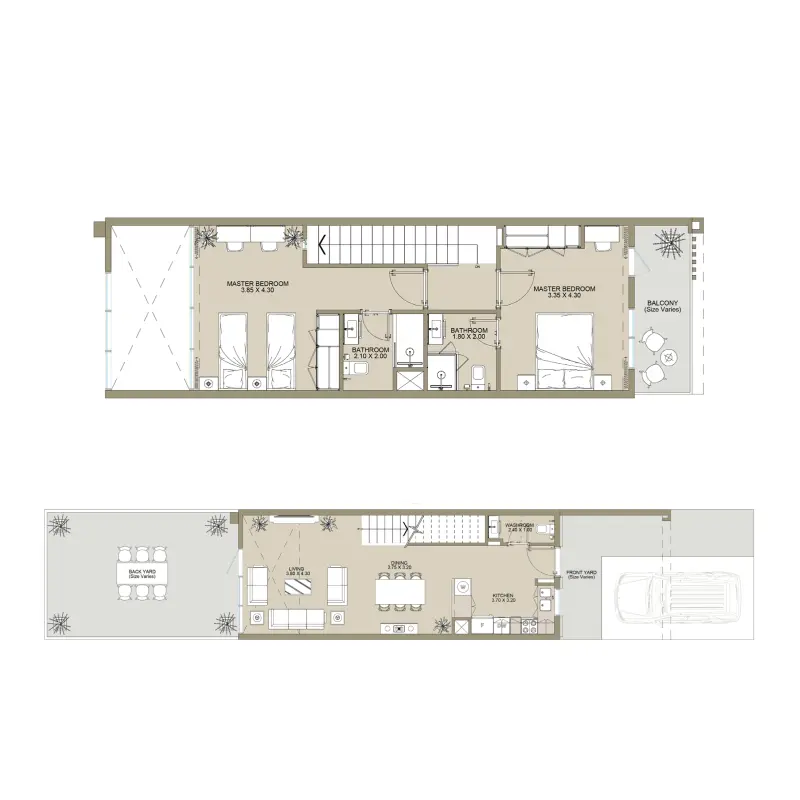 2 bedroom floor plan