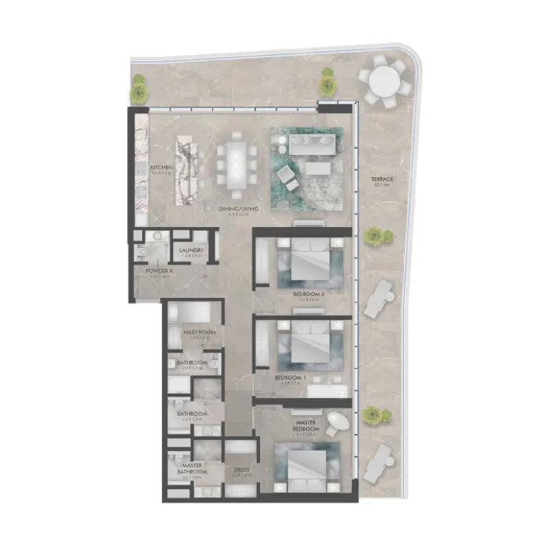 3 bedroom floor plan