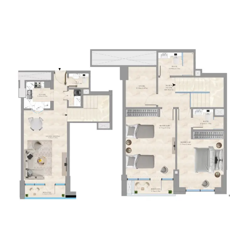 2 bedroom floor plan