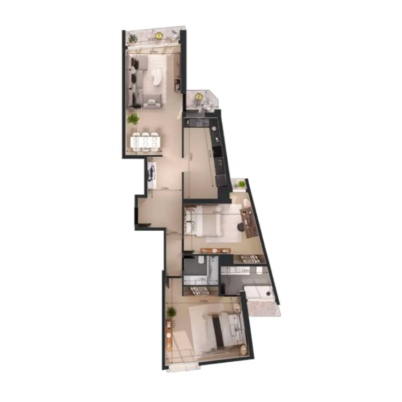 2 bedroom floor plan