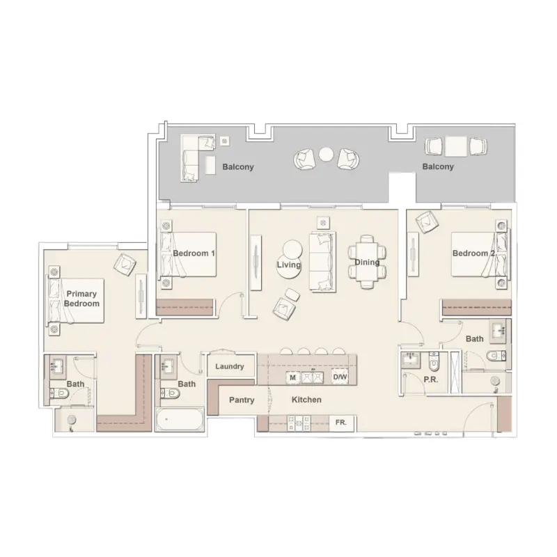 3 bedroom floor plan