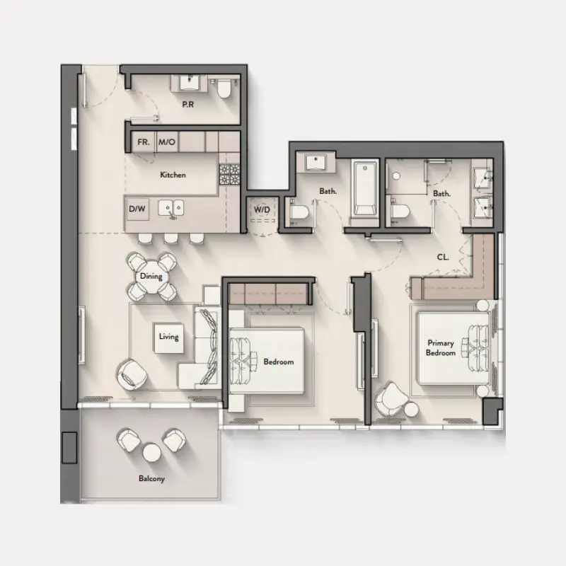 2 bedroom floor plan
