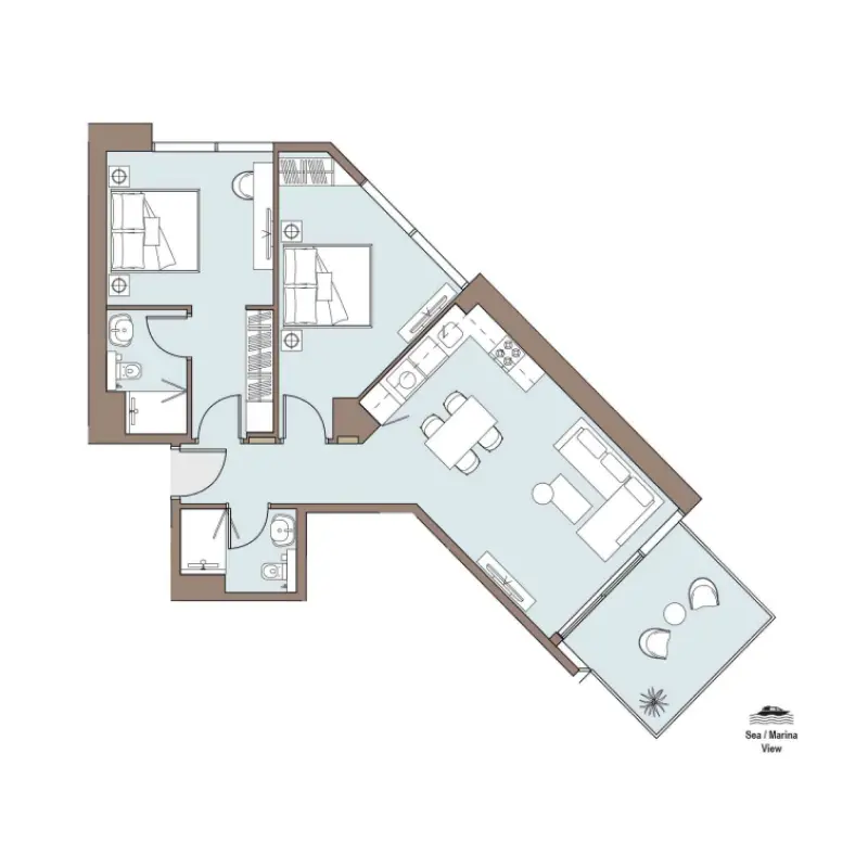 2 bedroom floor plan
