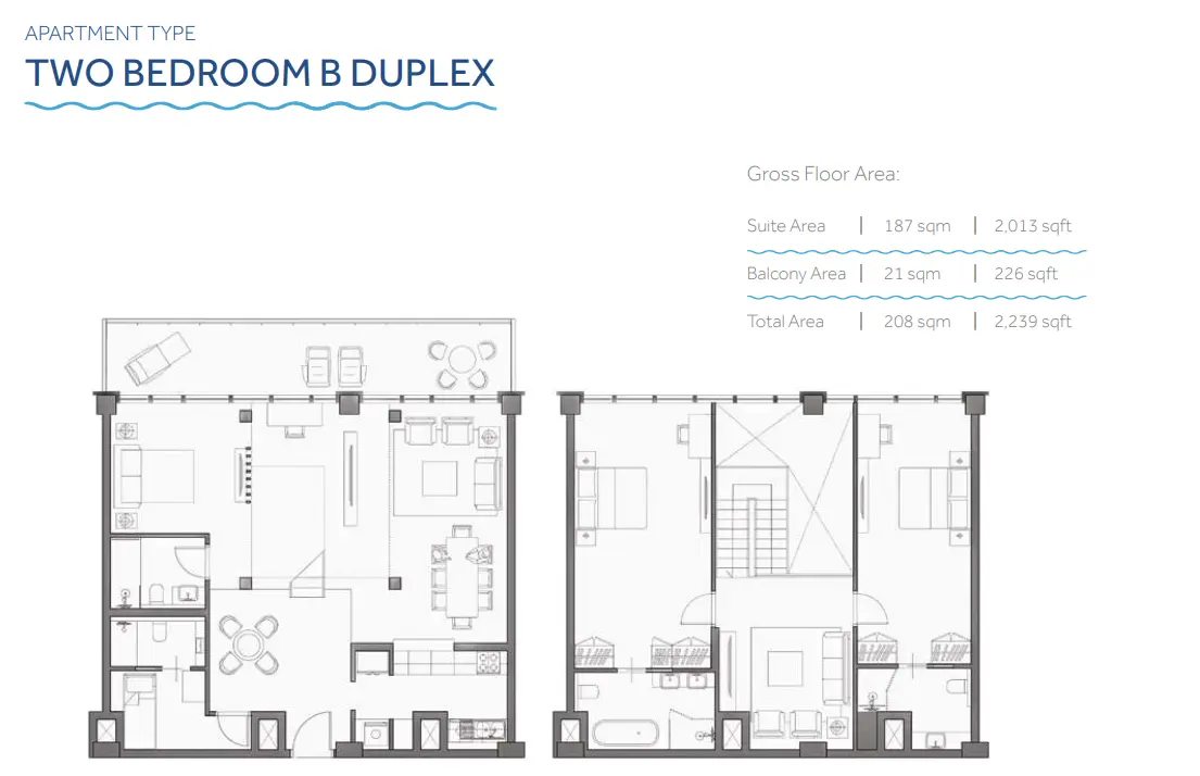 Type B DUPLEX floor plan
