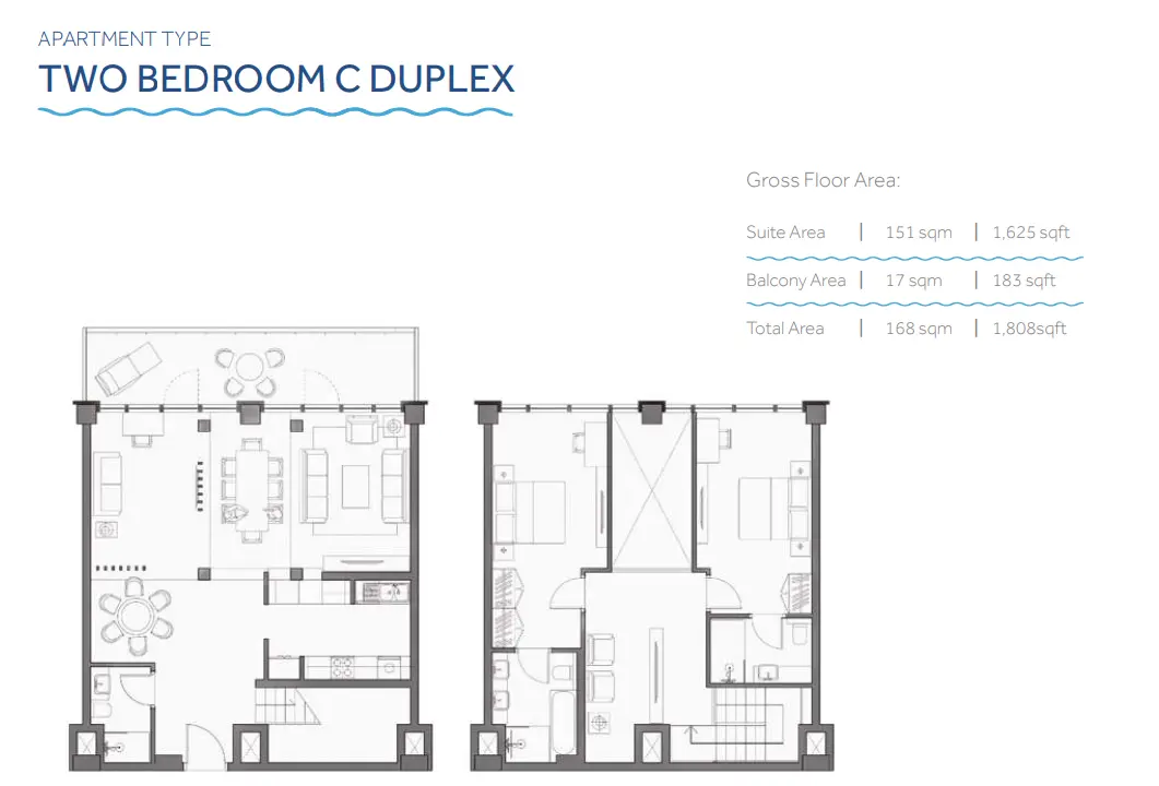 Type C DUPLEX floor plan
