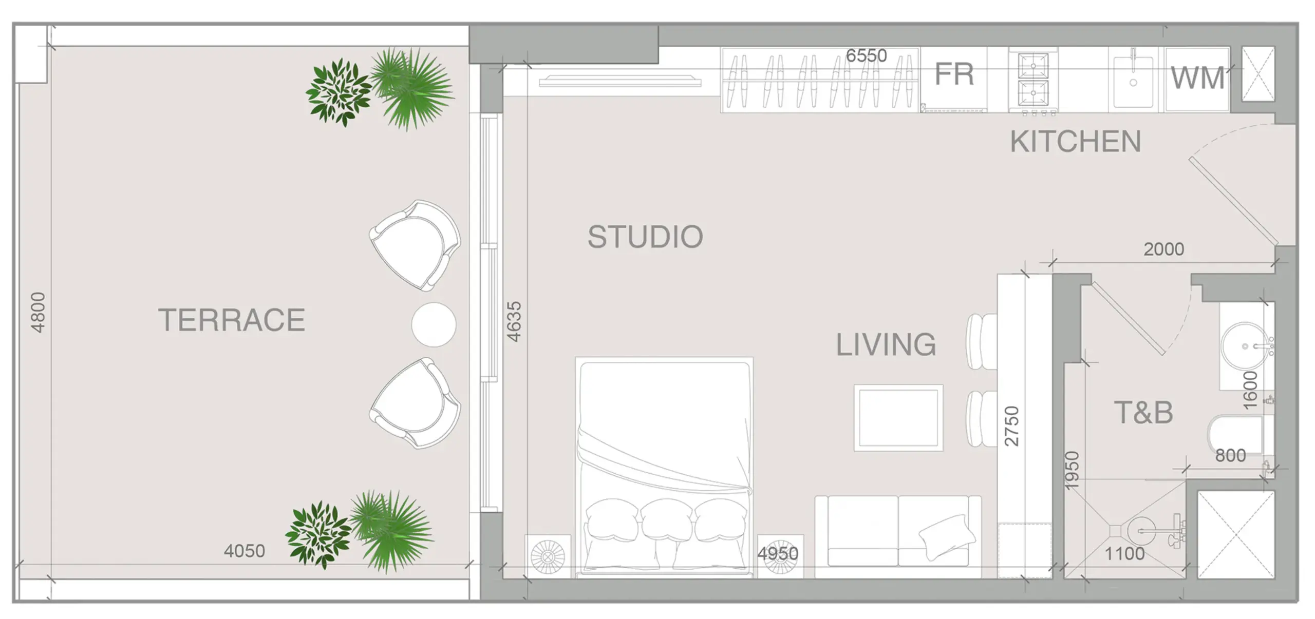 Studio apartments - VERDAN1A 4 floor plan