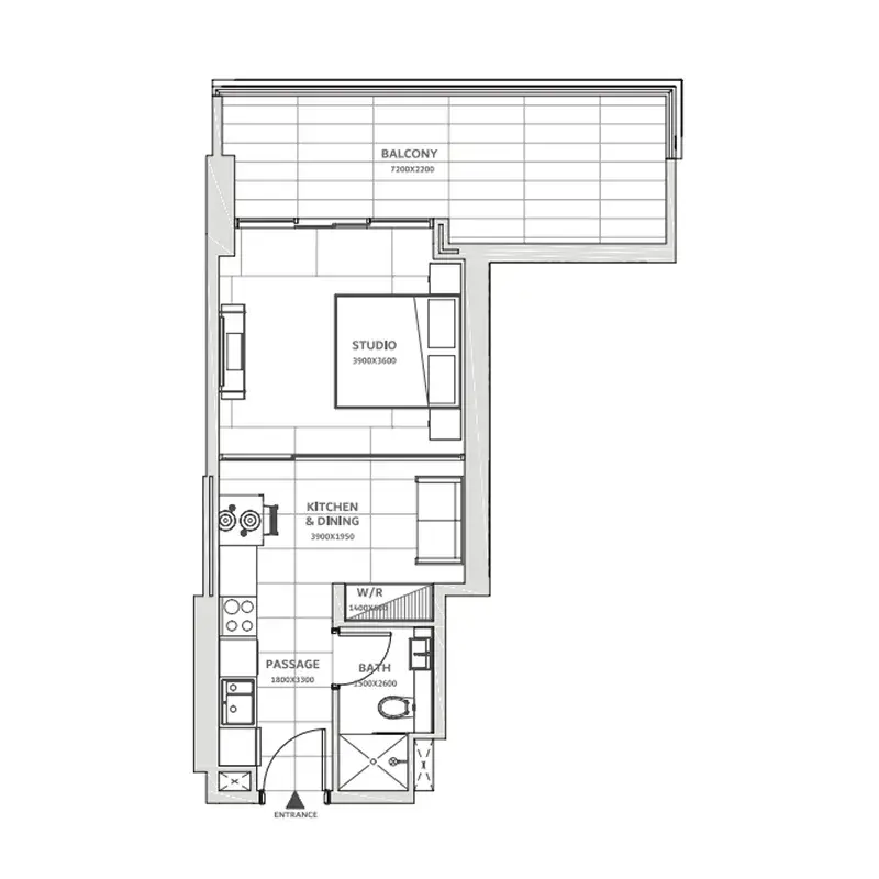 Studio apartments - Solanki One floor plan