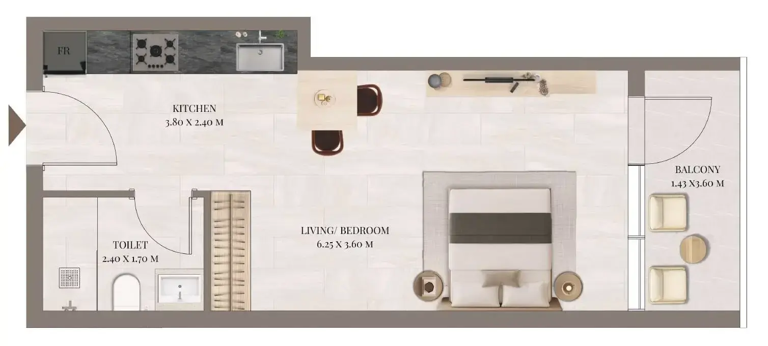 Studio apartments - Rivo floor plan