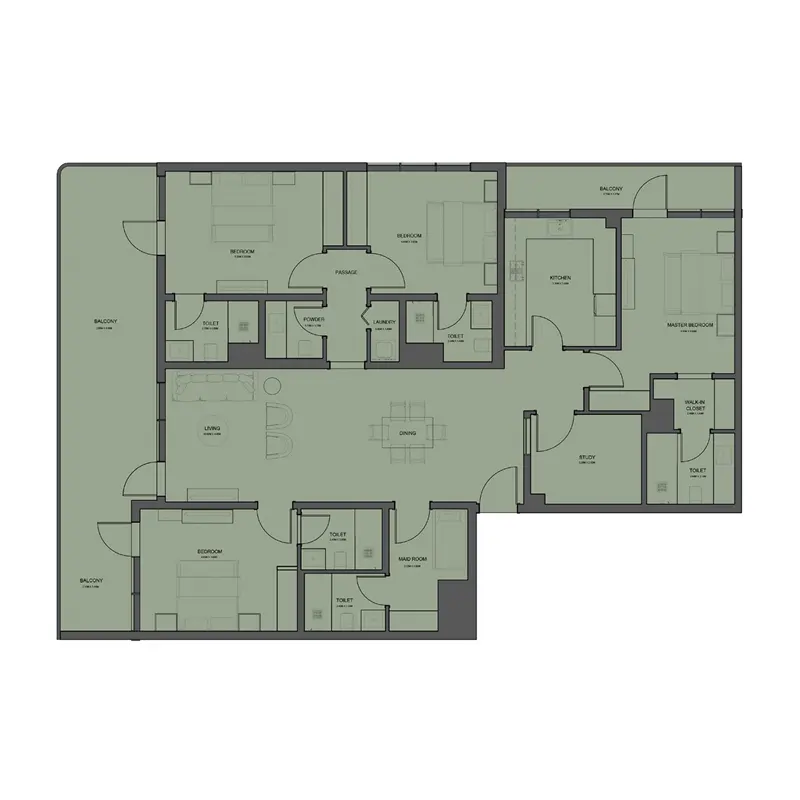4 bedroom Apartments -  Rivo floor plan