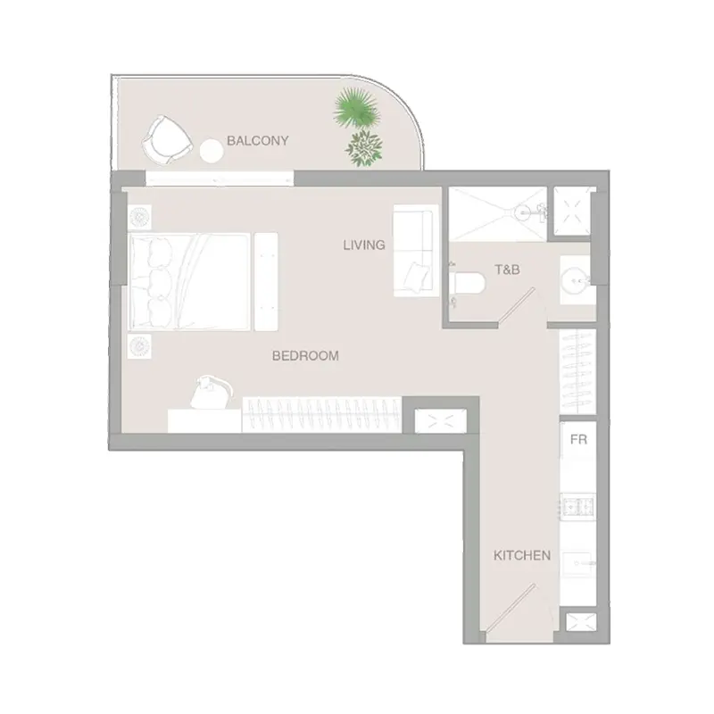 Studio Apartments -  VERDAN1A 3 floor plan