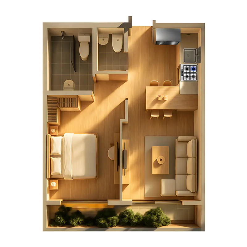 1 bedroom Apartments - Celesto Tower floor plan