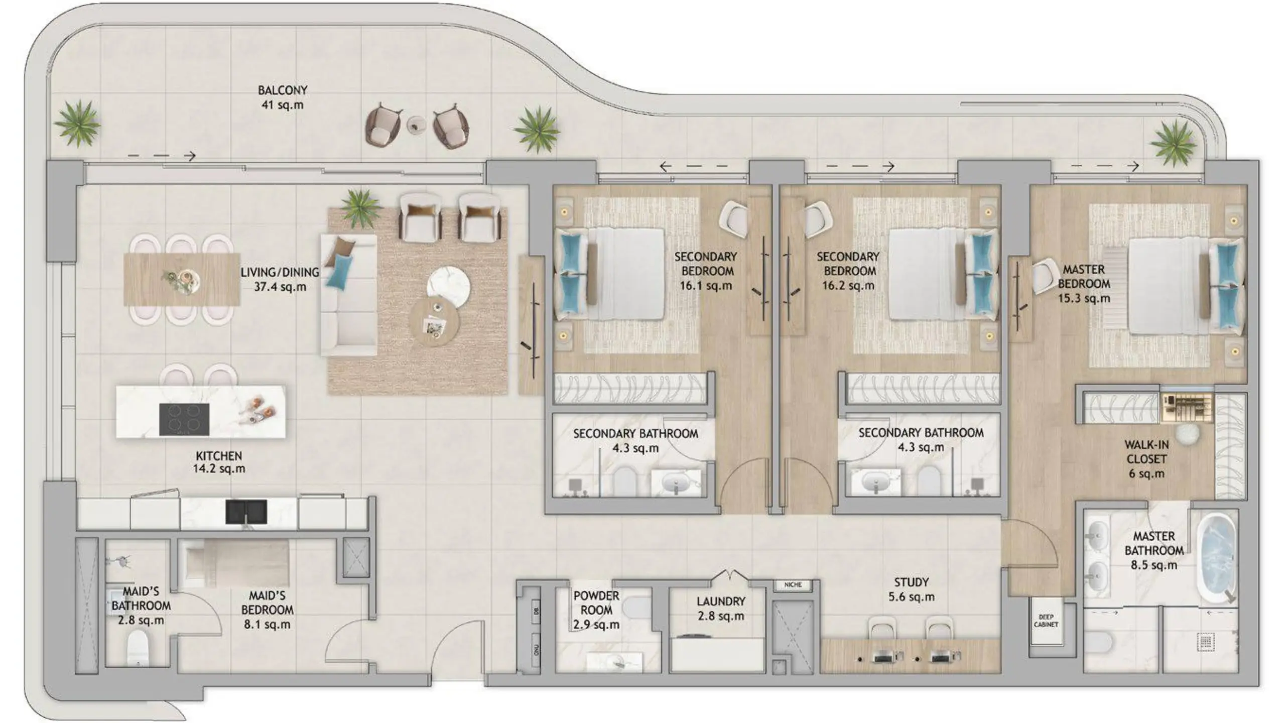 Maid’s Type 2 floor plan