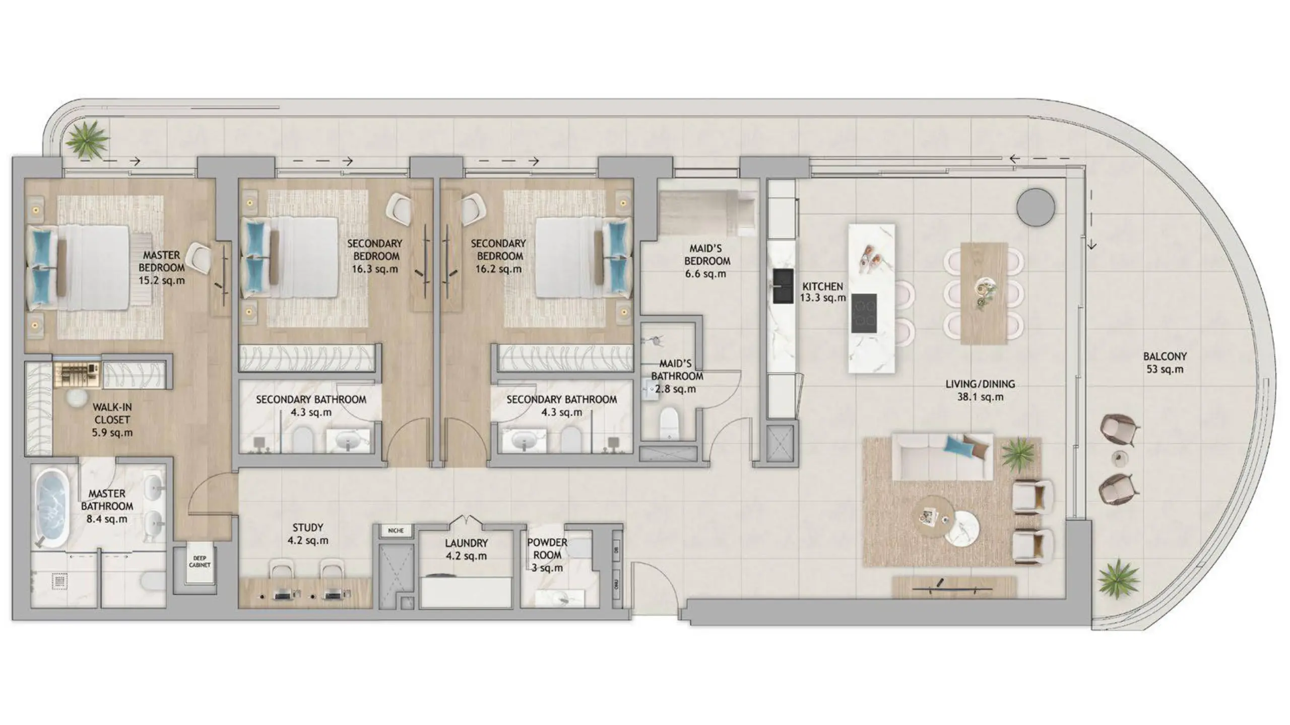 Maid’s Type 1 floor plan