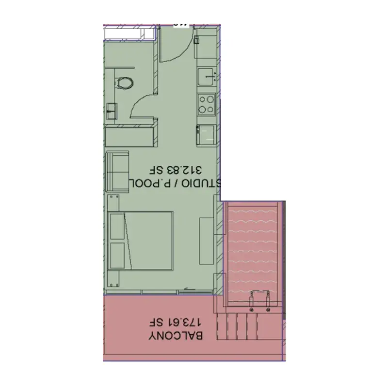 Studio apartments - Samana Santorini floor plan