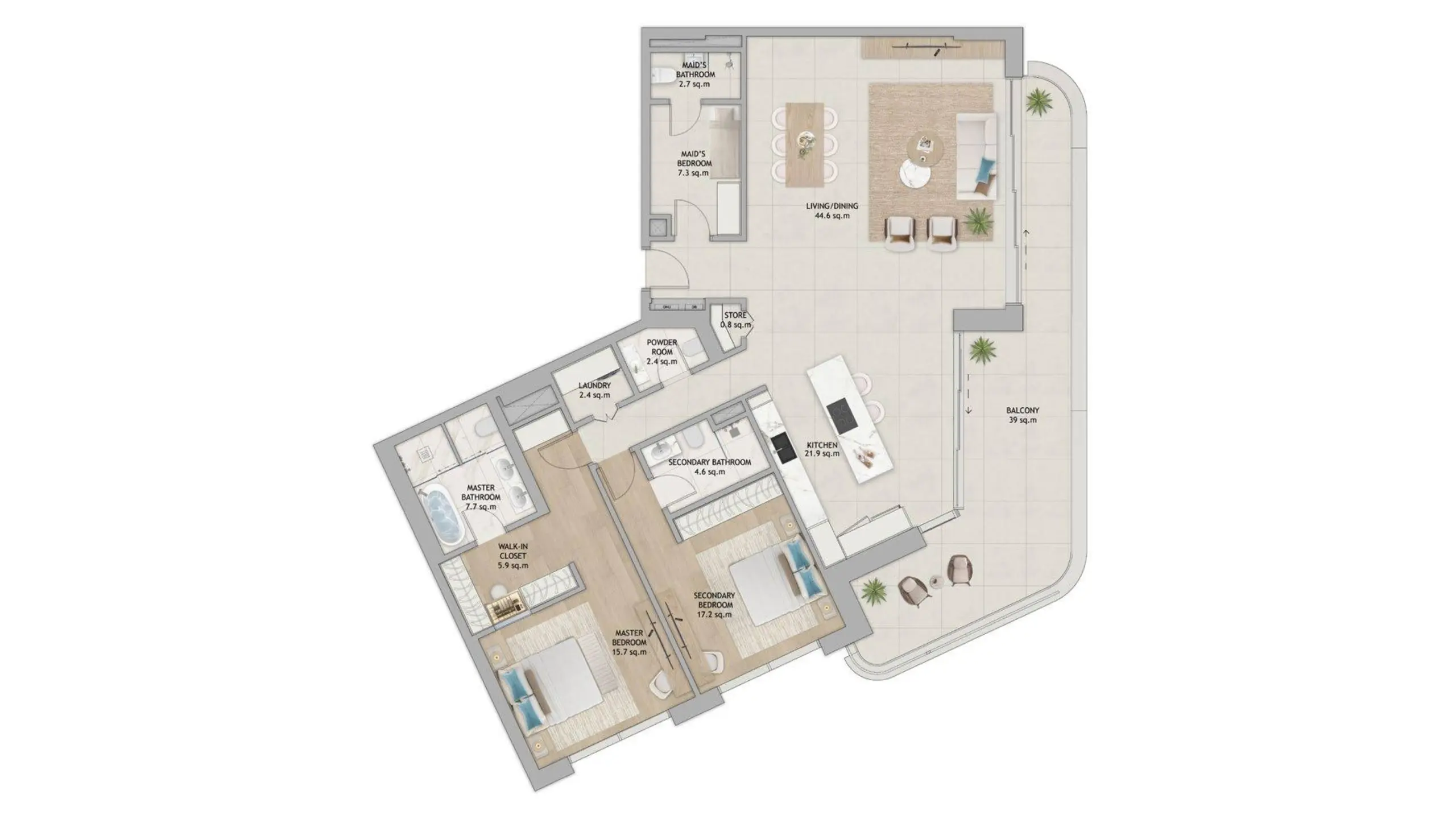 Maid’s Type 2 floor plan