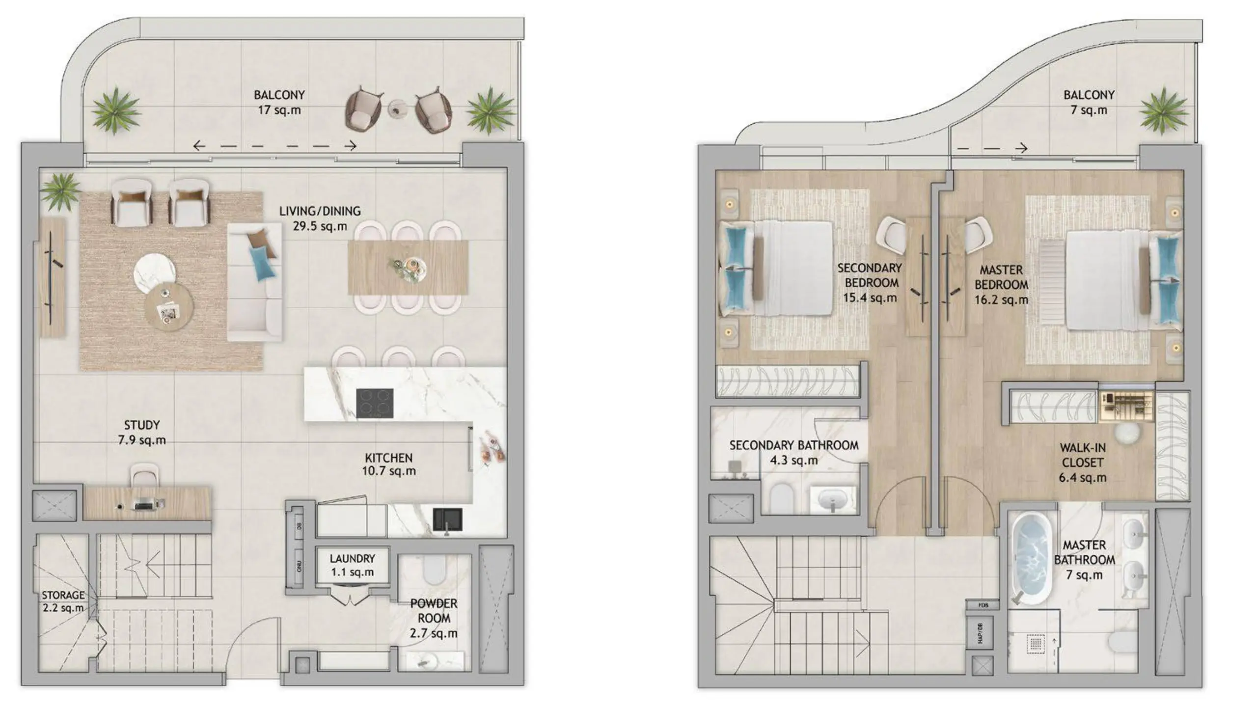 Duplex Type 1A floor plan