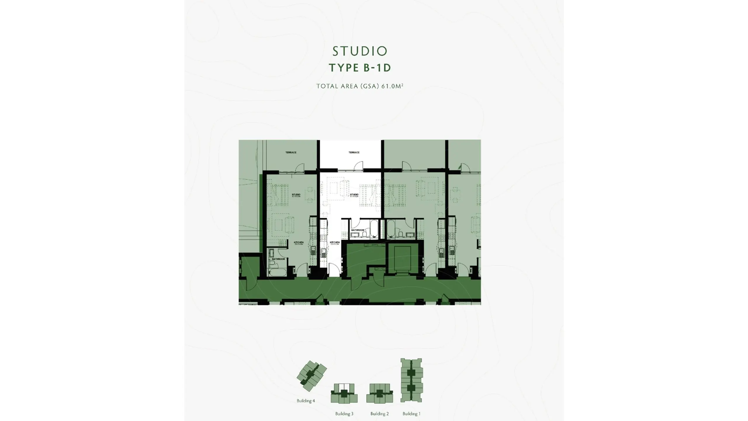 Type B-1D floor plan