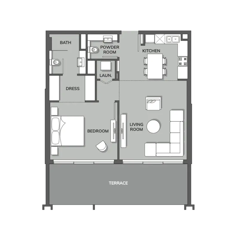 1 bedroom floor plan