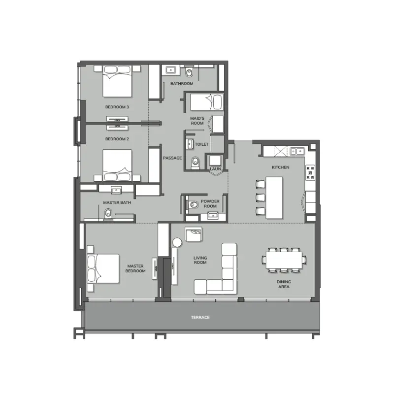 3 bedroom floor plan