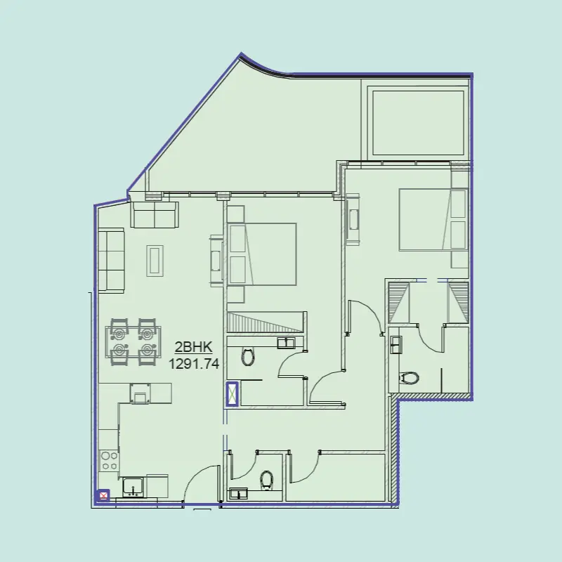 2 bedroom floor plan