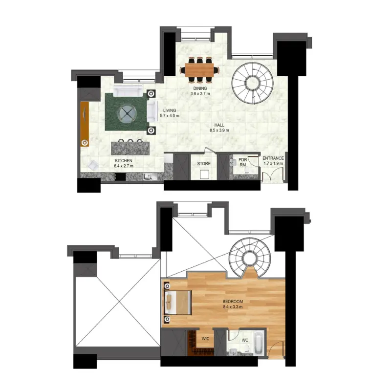1 bedroom floor plan