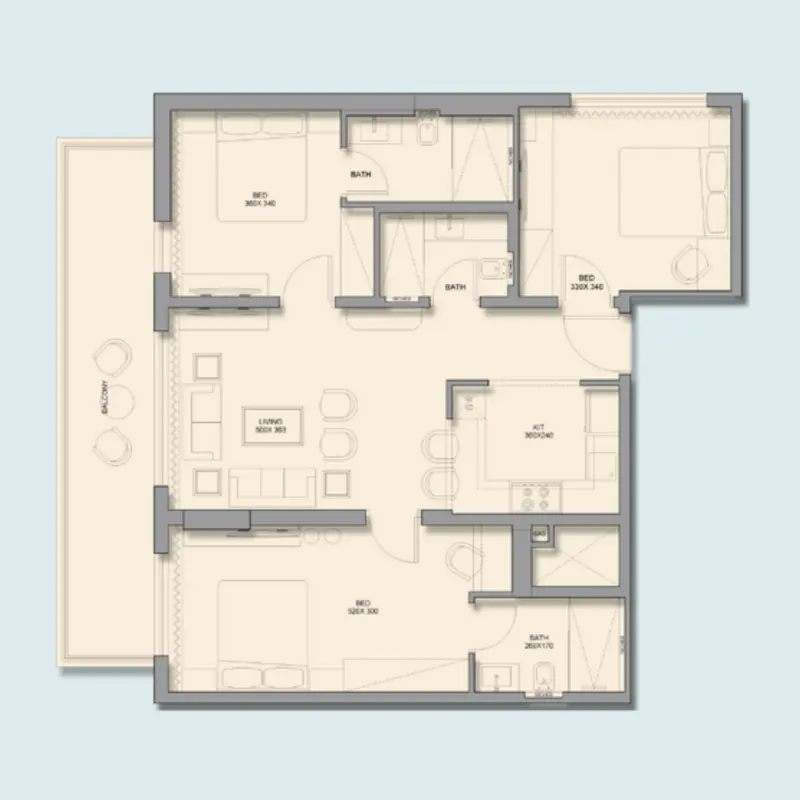 3 bedroom floor plan