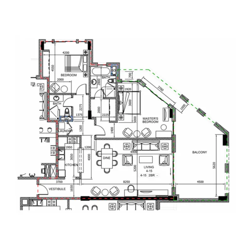 2 bedroom floor plan